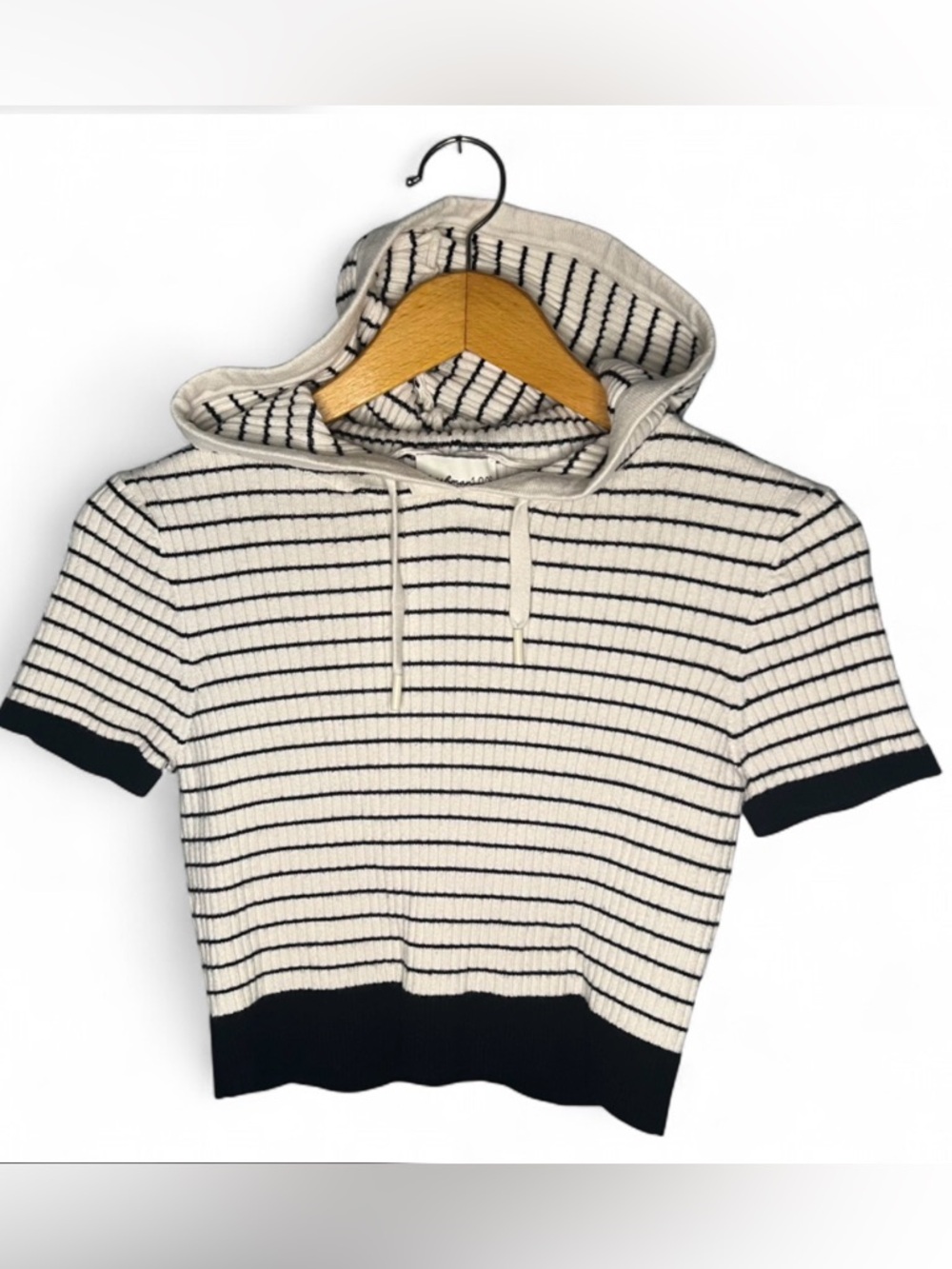 Freshman 1996 Striped Cropped Hoodie Tee Size M